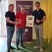 Laurens Kalverboer (l.) en Koen Timmermans van E-storage en Mark Slagmolen van ProLion-400