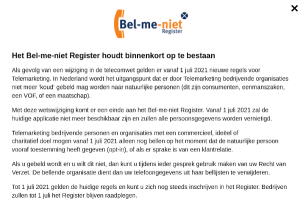 Bel-me-niet voor de consument