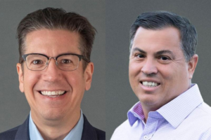Frank Slootman, CEO van Snowflake; Amit Argawal, President van Datadog